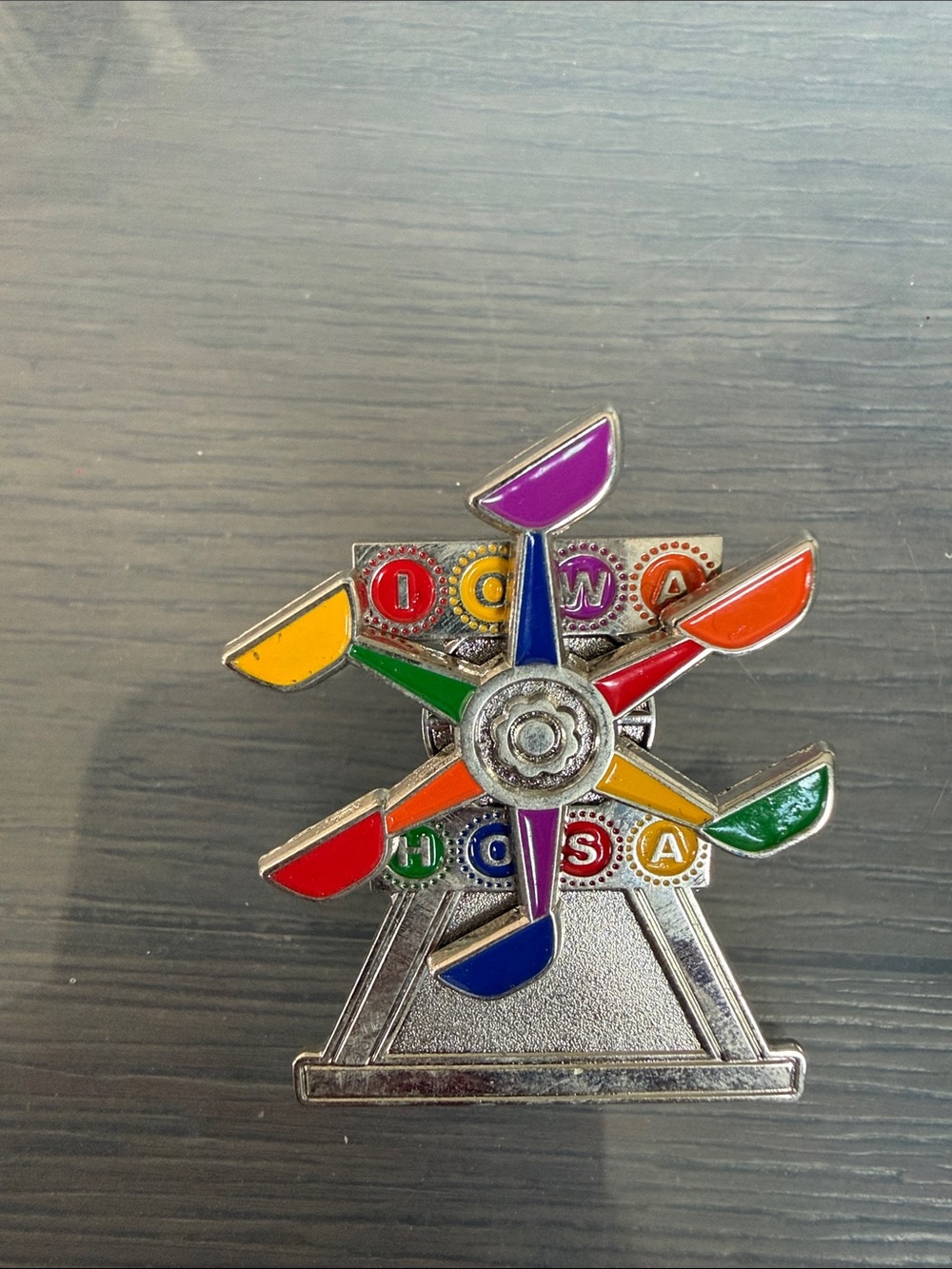 HOSA Iowa Colorful Ferris Wheel Decorative Pin - Multicolor